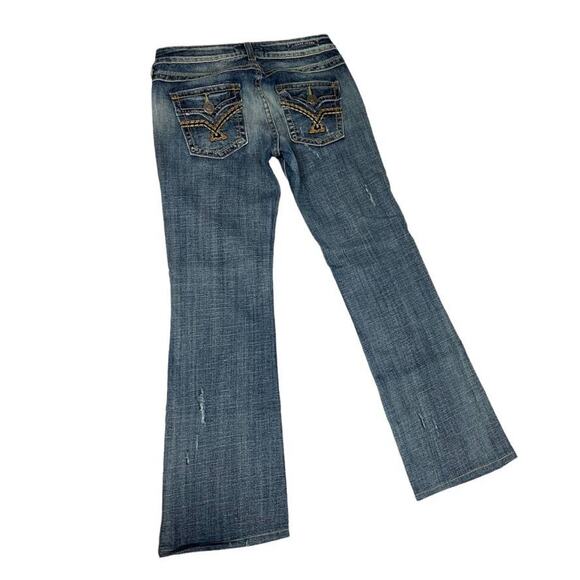 Vigoss Jeans Distressed Bootcut Medium Wash Blue Stretch Denim Women's Juniors 5 - Picture 2 of 13